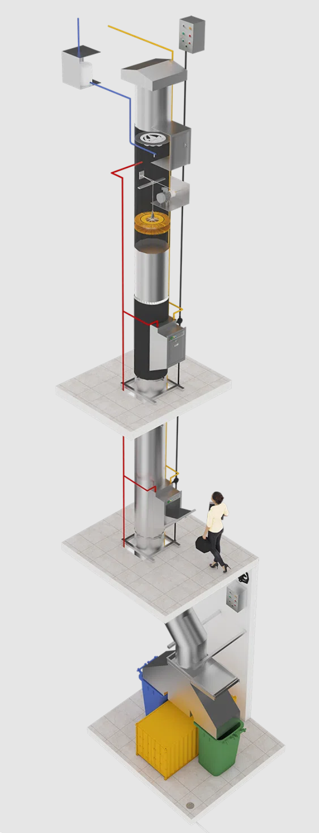 Garbage Chute Cleaning Diagram