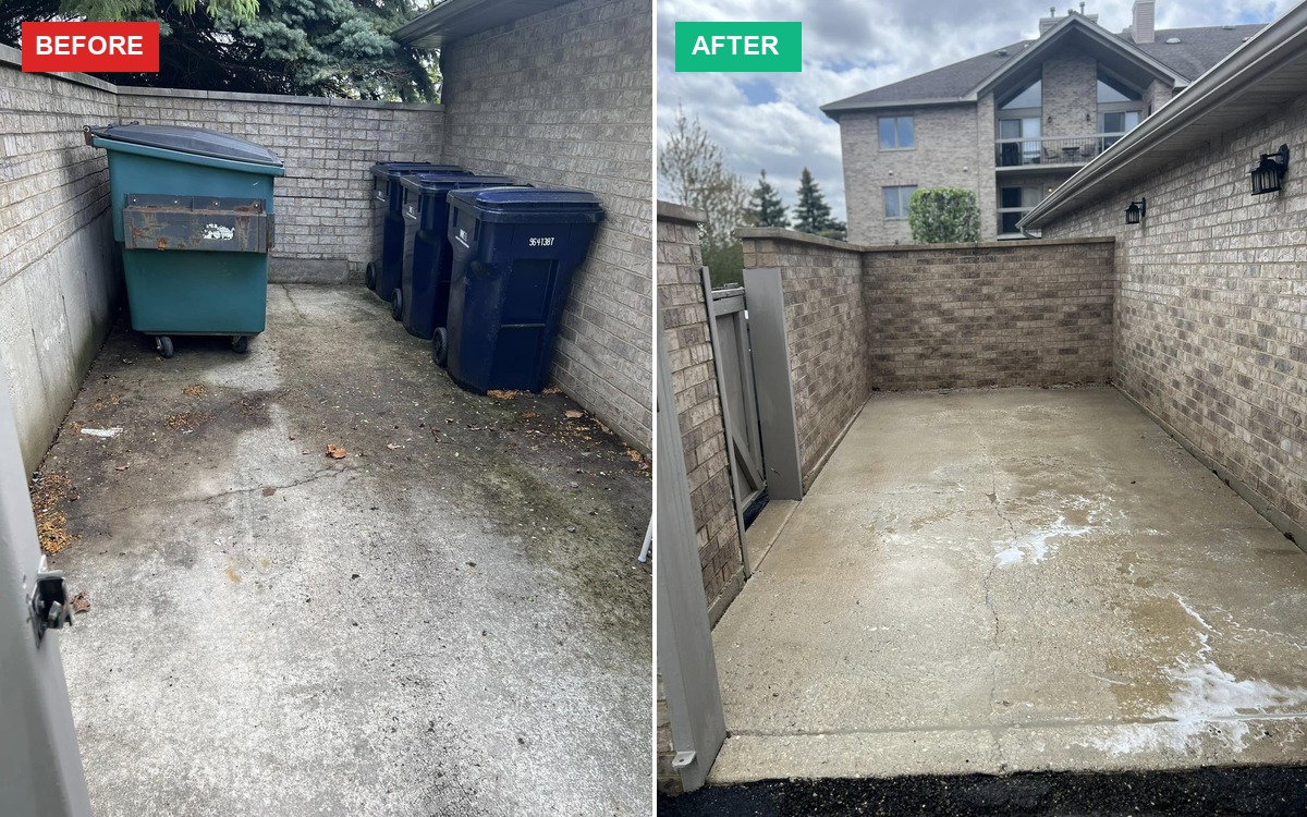 Apartment Waste Corral Before and After